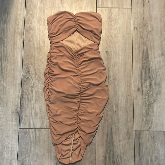 Fashion Nova | Dresses | Fashion Nova Strapless Bodycon Nude Dress |  Poshmark